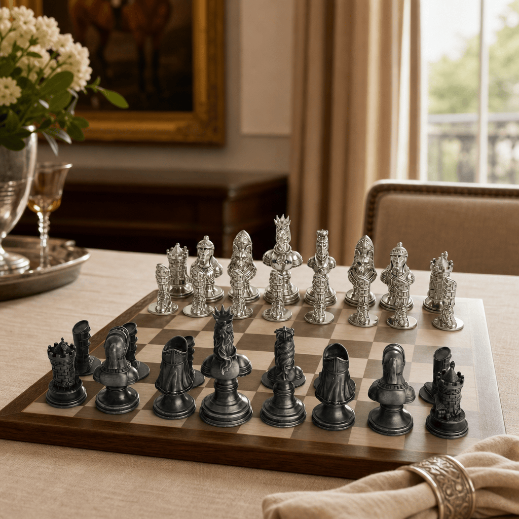Pewter Equestrian Hunt Chess Pieces 6