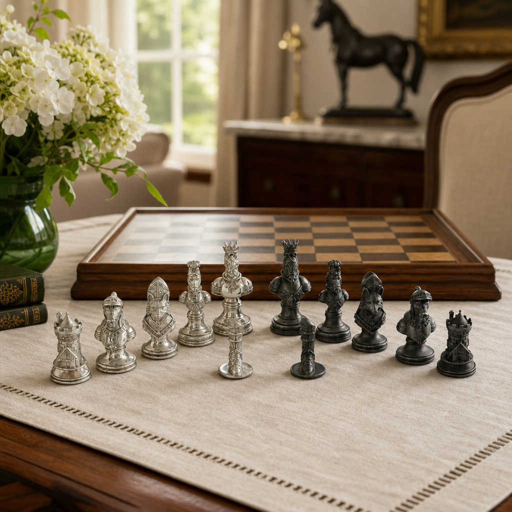 Pewter Equestrian Hunt Chess Pieces 9