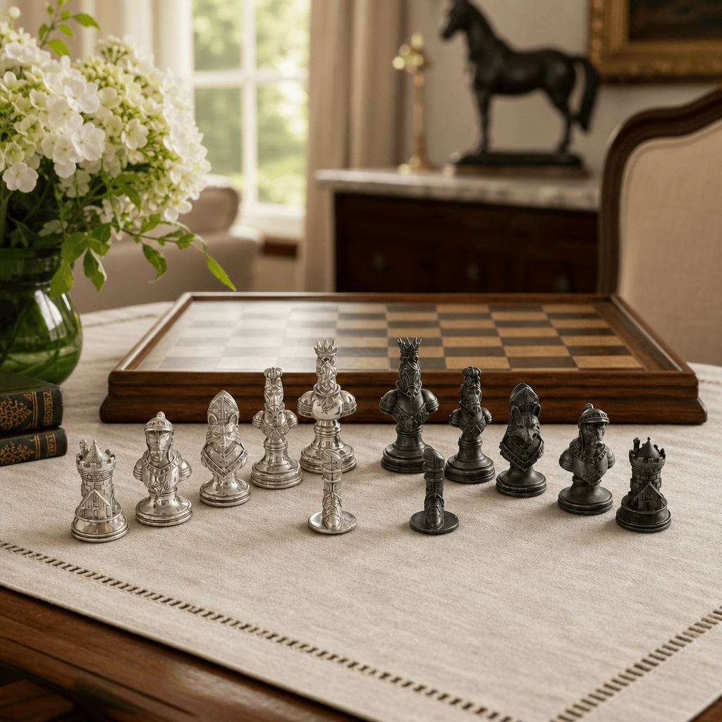 Pewter Equestrian Hunt Chess Pieces 9