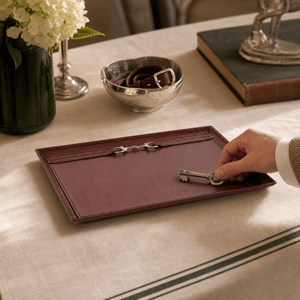 Premium Genuine Leather Equestrian Bit Catchall Tray 4