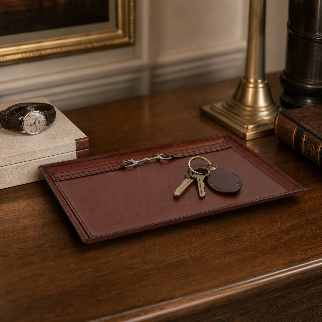Premium Genuine Leather Equestrian Bit Catchall Tray 2