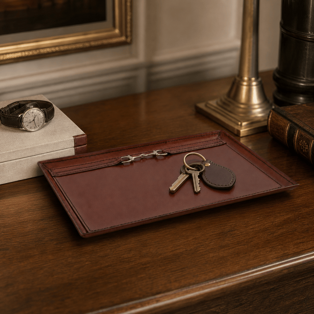 Premium Genuine Leather Equestrian Bit Catchall Tray 2