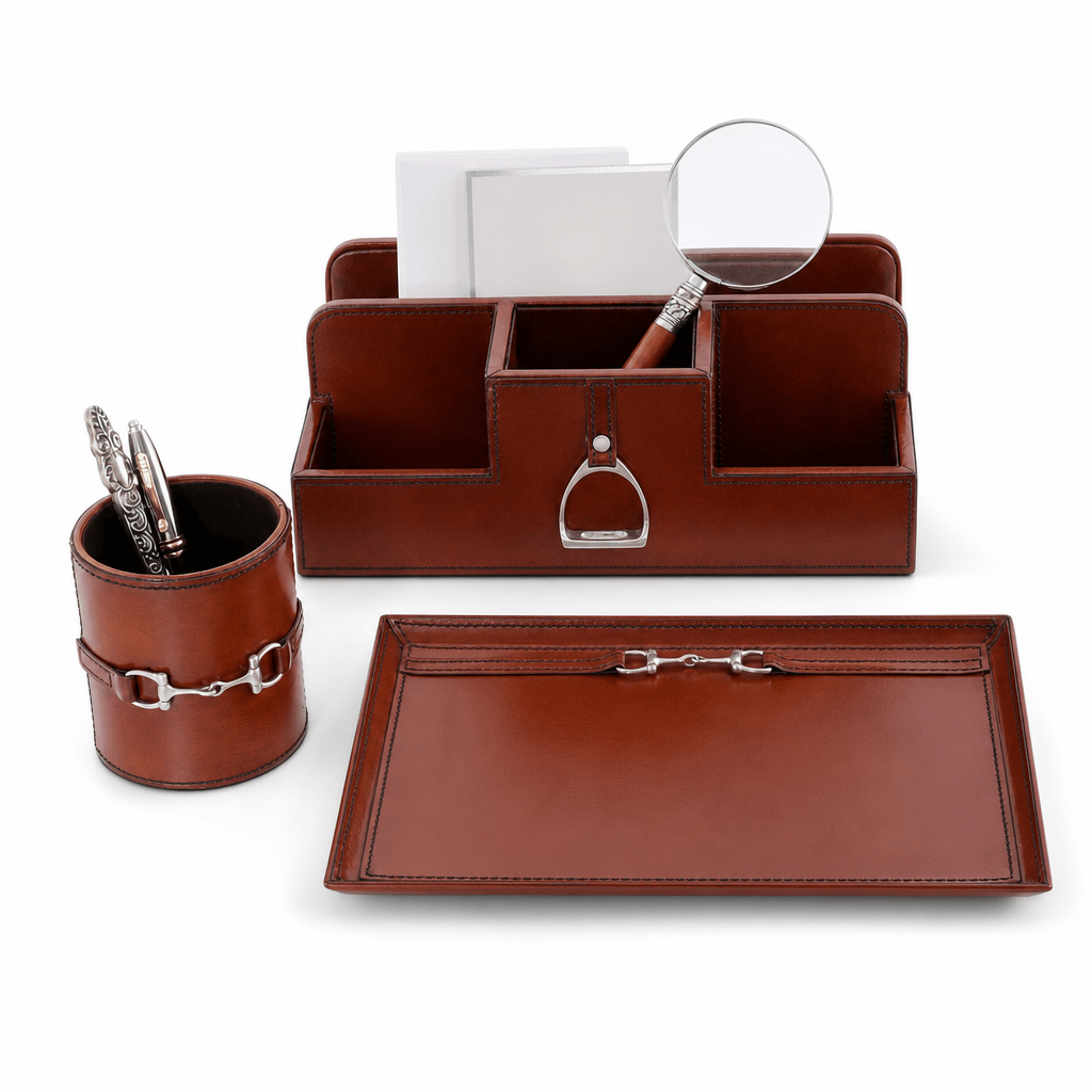 Premium Genuine Leather Equestrian Bit Catchall Tray 8