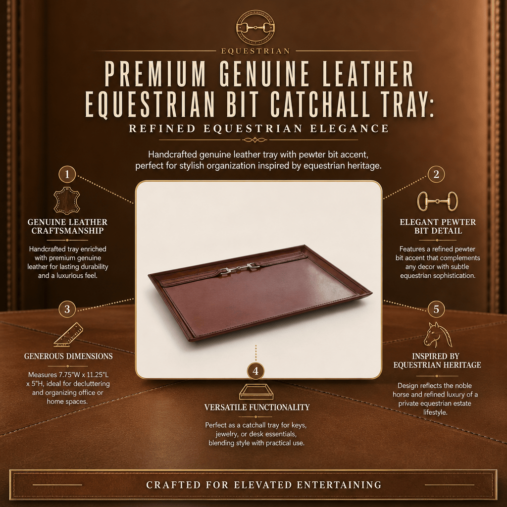 Premium Genuine Leather Equestrian Bit Catchall Tray 11