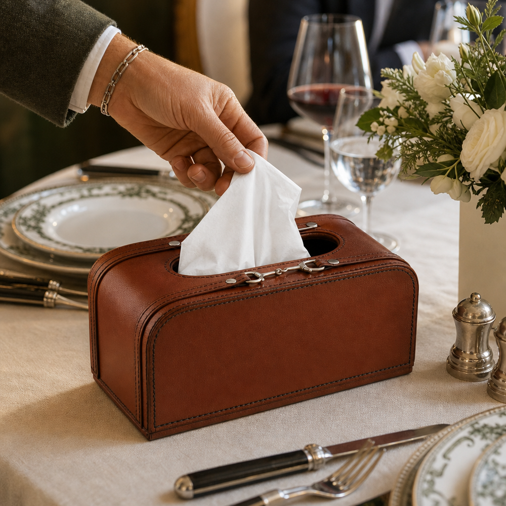 Premium Genuine Leather Bit Tissue Box 4