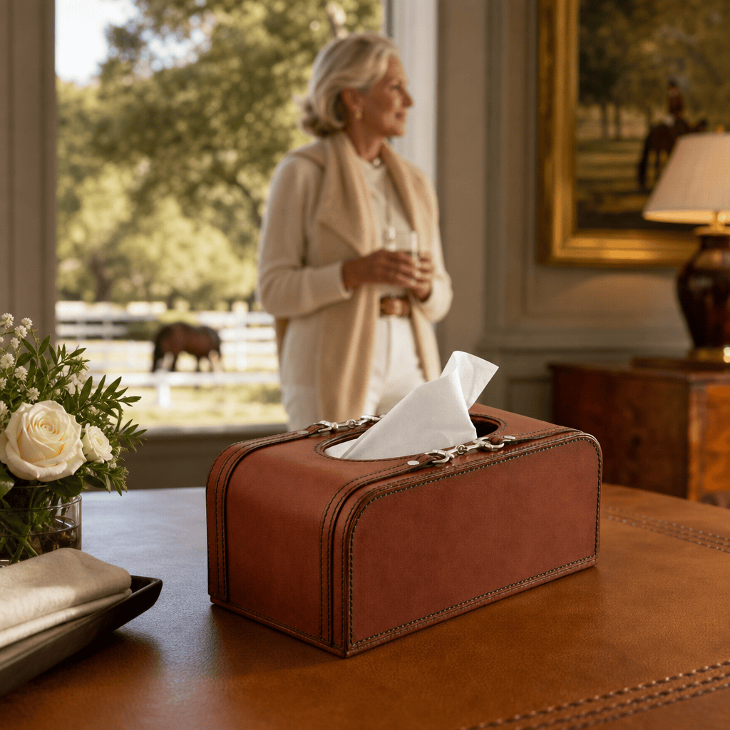 Premium Genuine Leather Bit Tissue Box 6