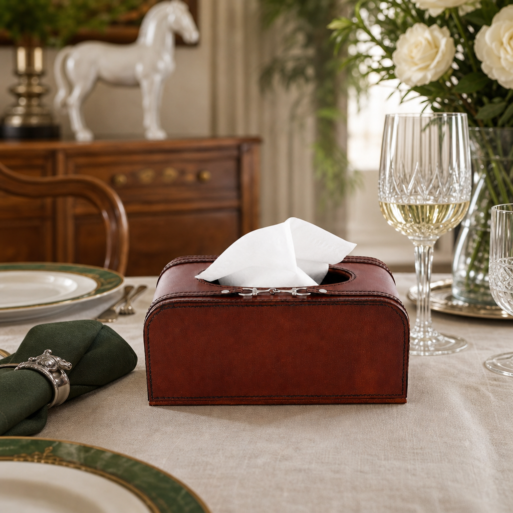 Premium Genuine Leather Bit Tissue Box 5