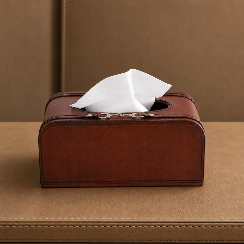 Premium Genuine Leather Bit Tissue Box 3