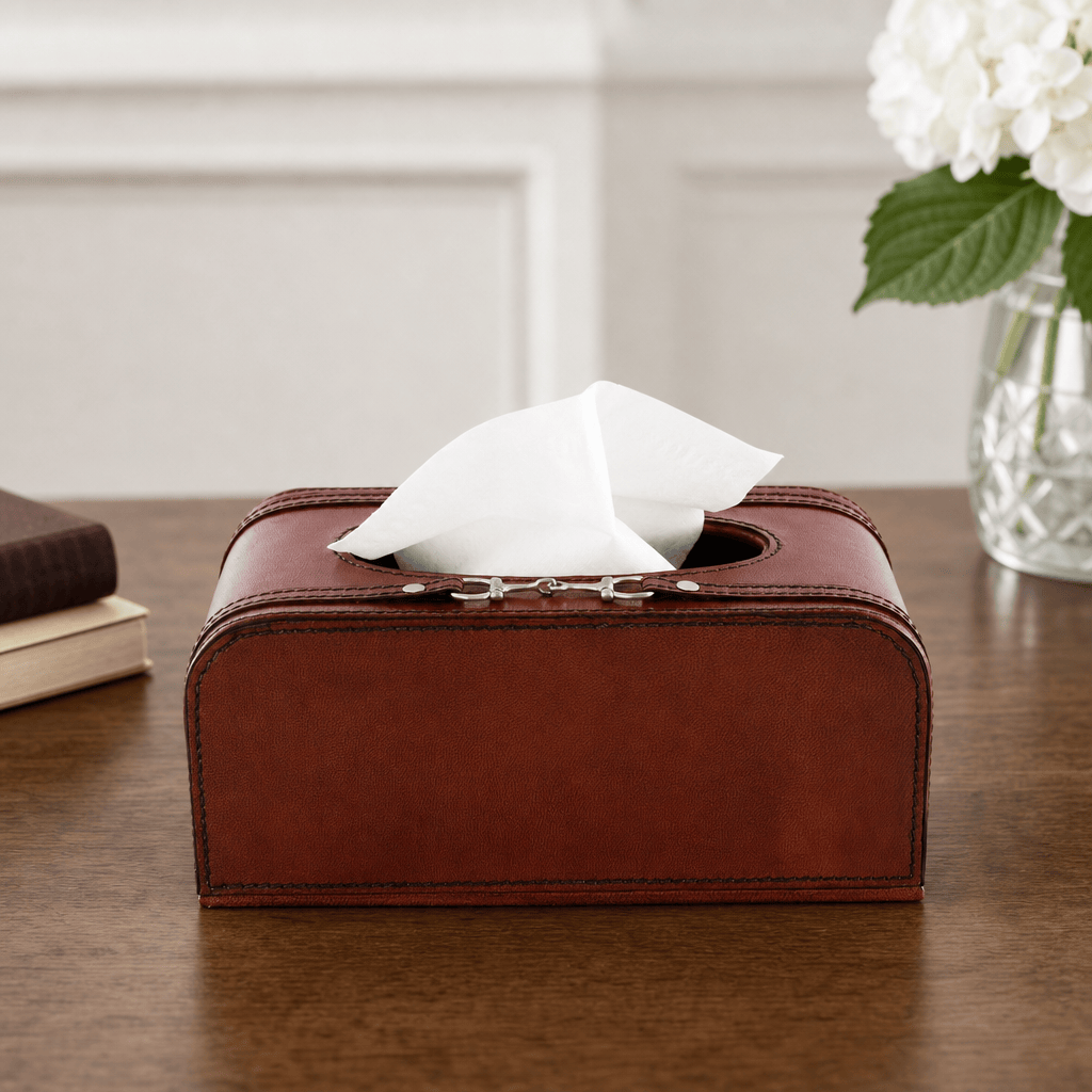 Premium Genuine Leather Bit Tissue Box 10
