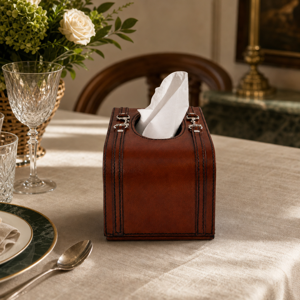 Premium Genuine Leather Bit Tissue Box 7