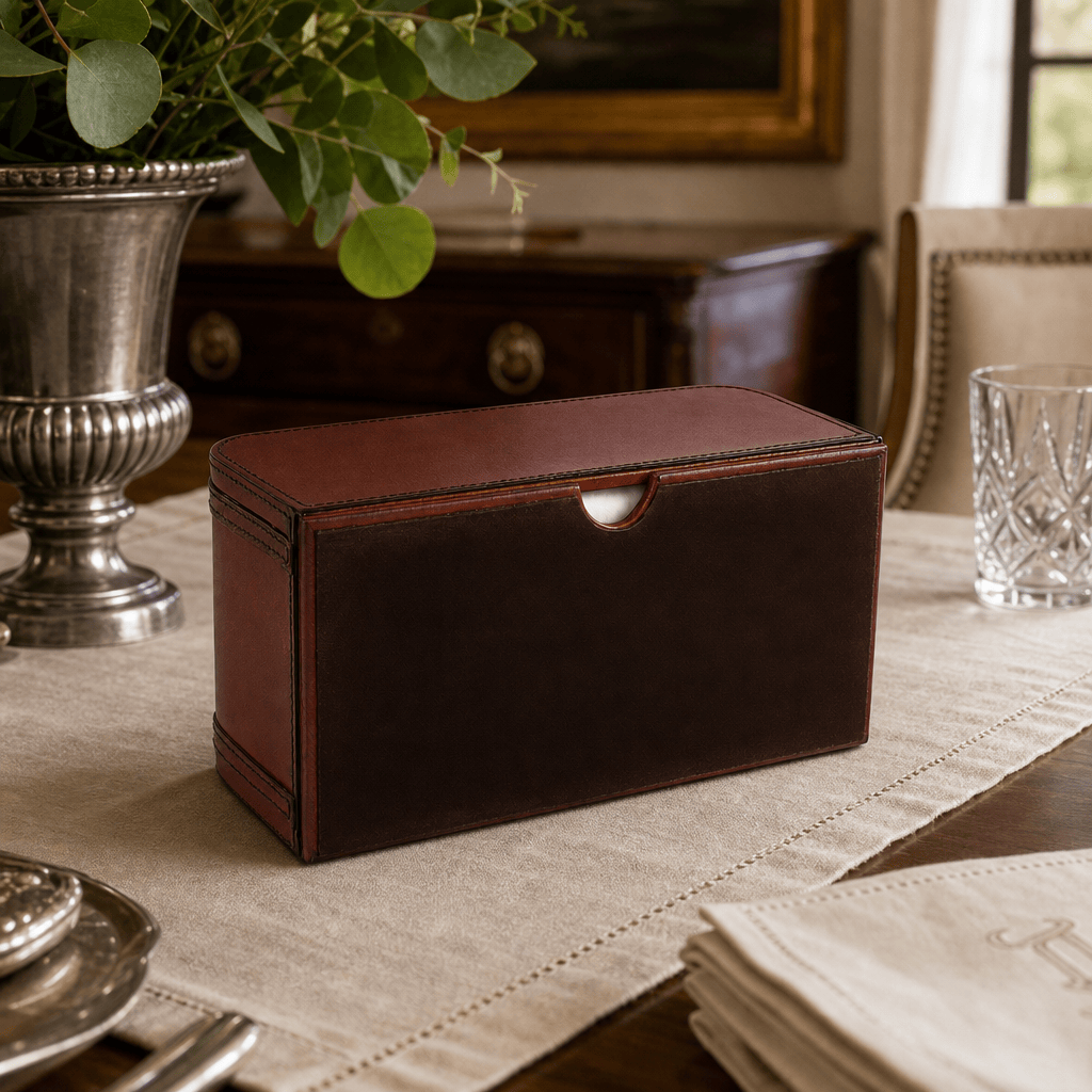 Premium Genuine Leather Bit Tissue Box 9