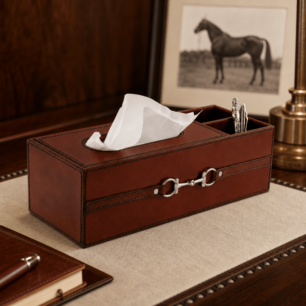 Premium Genuine Leather Bit Office Tissue Box 2