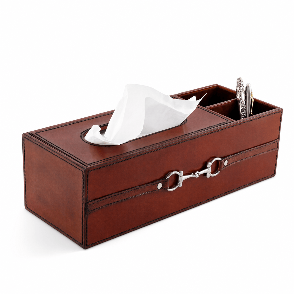 Premium Genuine Leather Bit Office Tissue Box 1