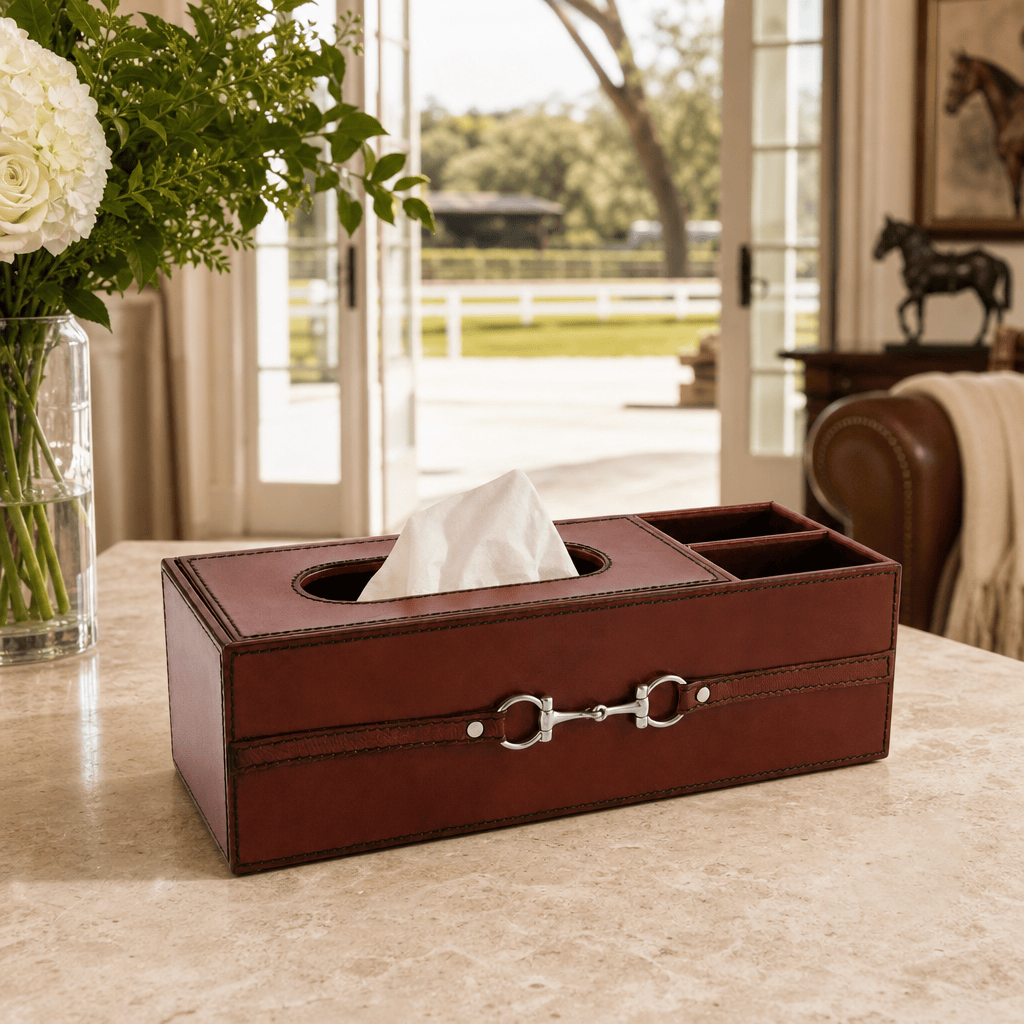 Premium Genuine Leather Bit Office Tissue Box 8