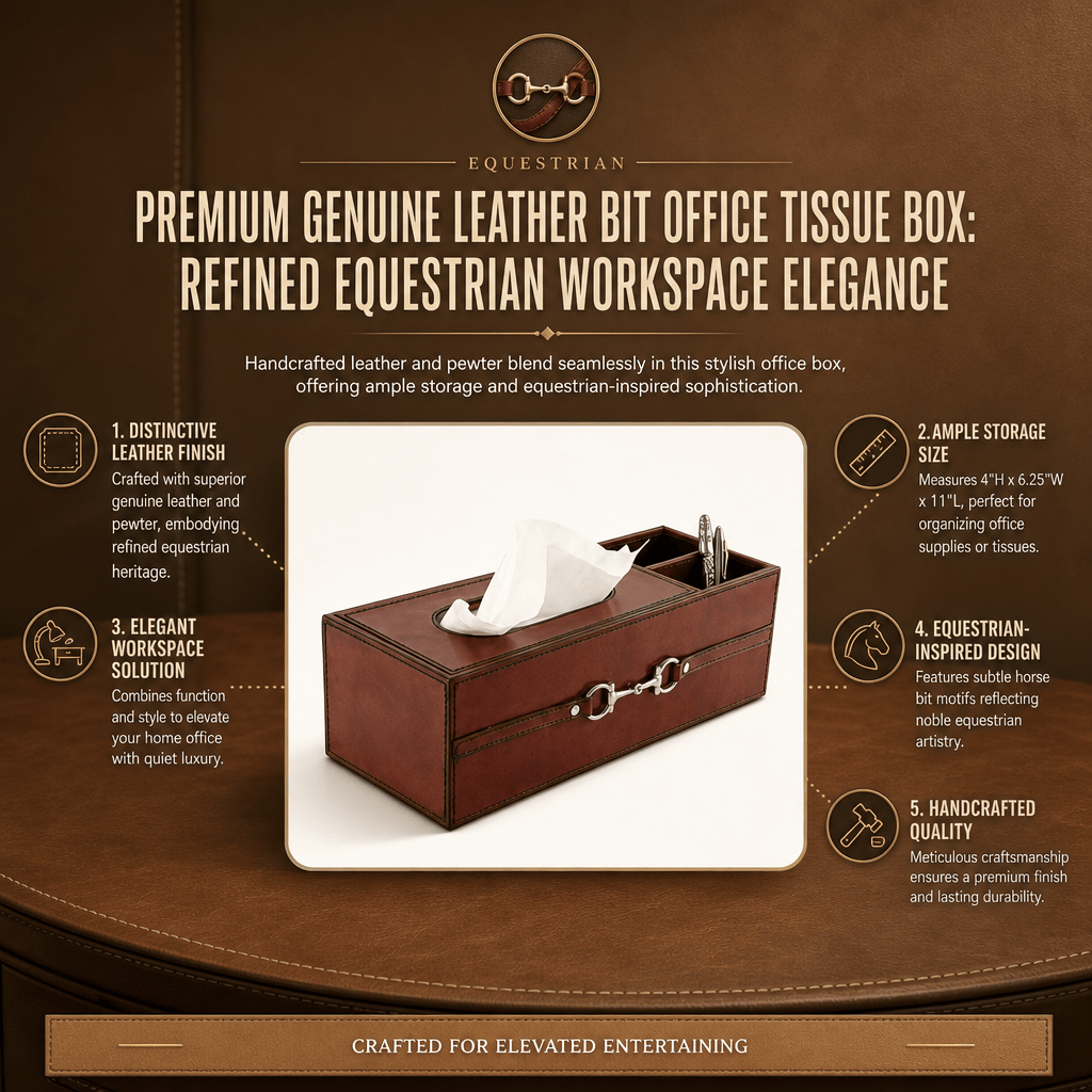 Premium Genuine Leather Bit Office Tissue Box 11