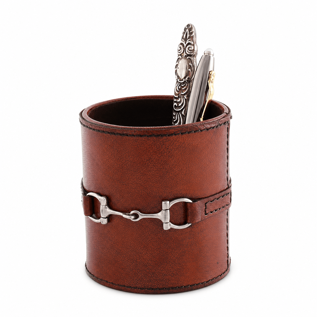 Premium Genuine Leather Stirrup Office Pen Holder 1