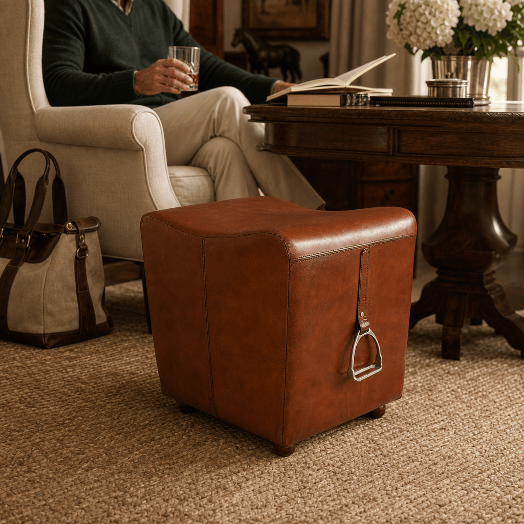 Stirrup Cognac Leather Stool 4