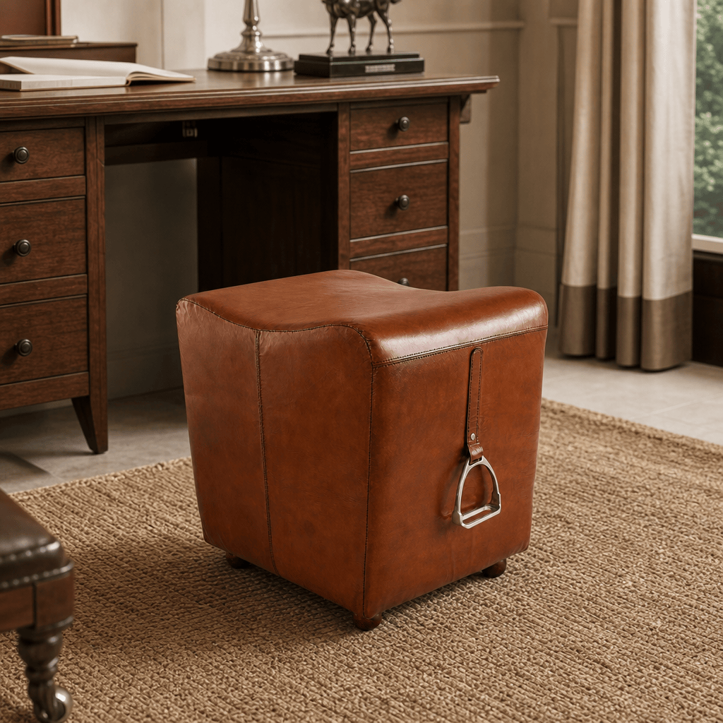 Stirrup Cognac Leather Stool 2