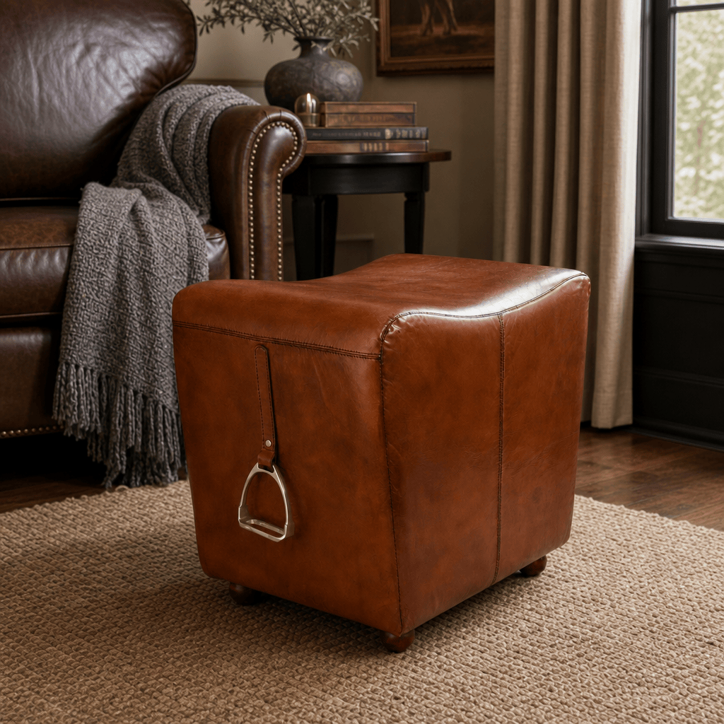 Stirrup Cognac Leather Stool 3