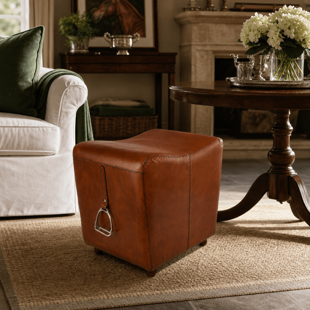 Stirrup Cognac Leather Stool 6