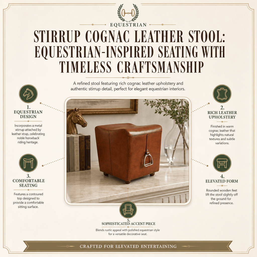 Stirrup Cognac Leather Stool 11