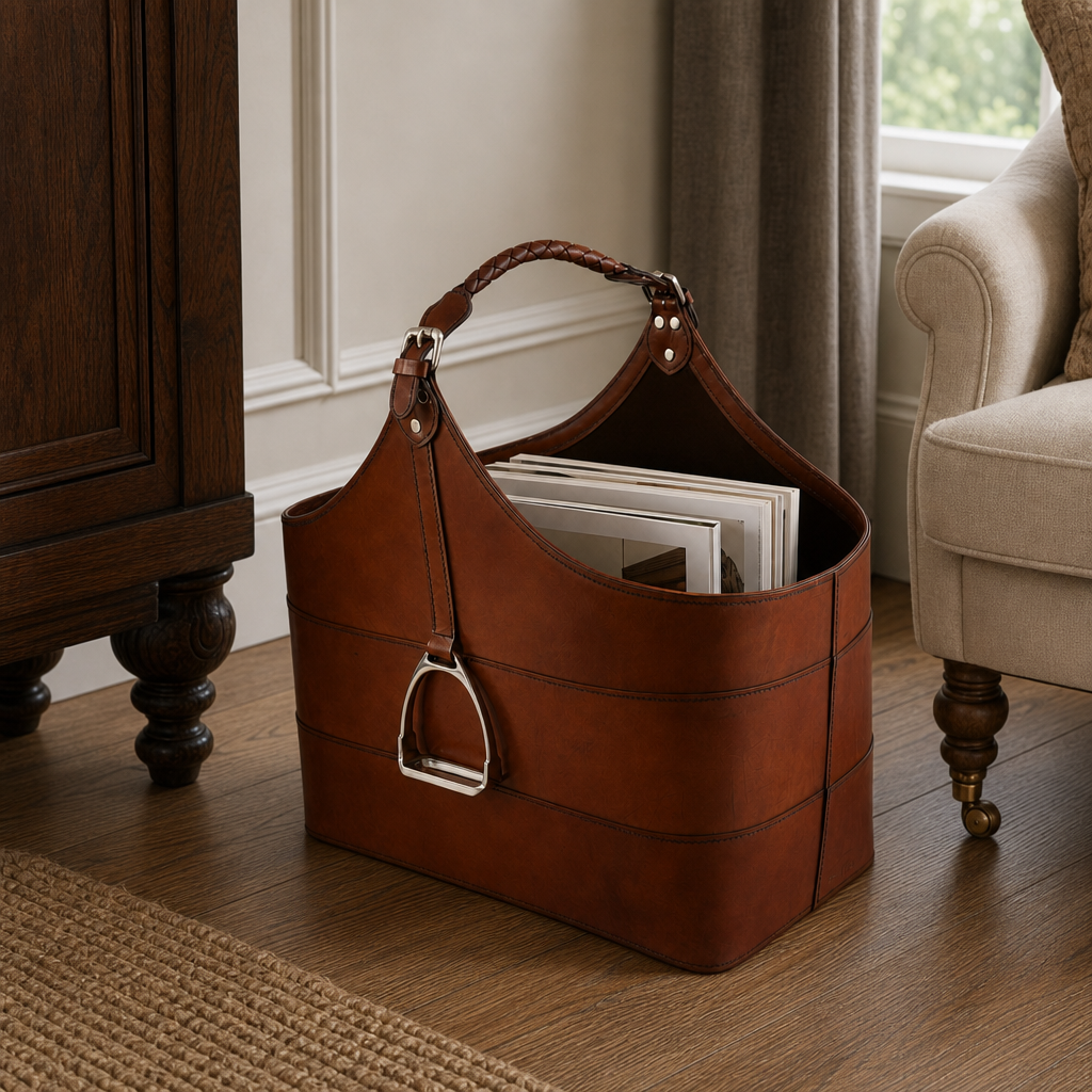 Stirrup Oval Magazine Basket 2