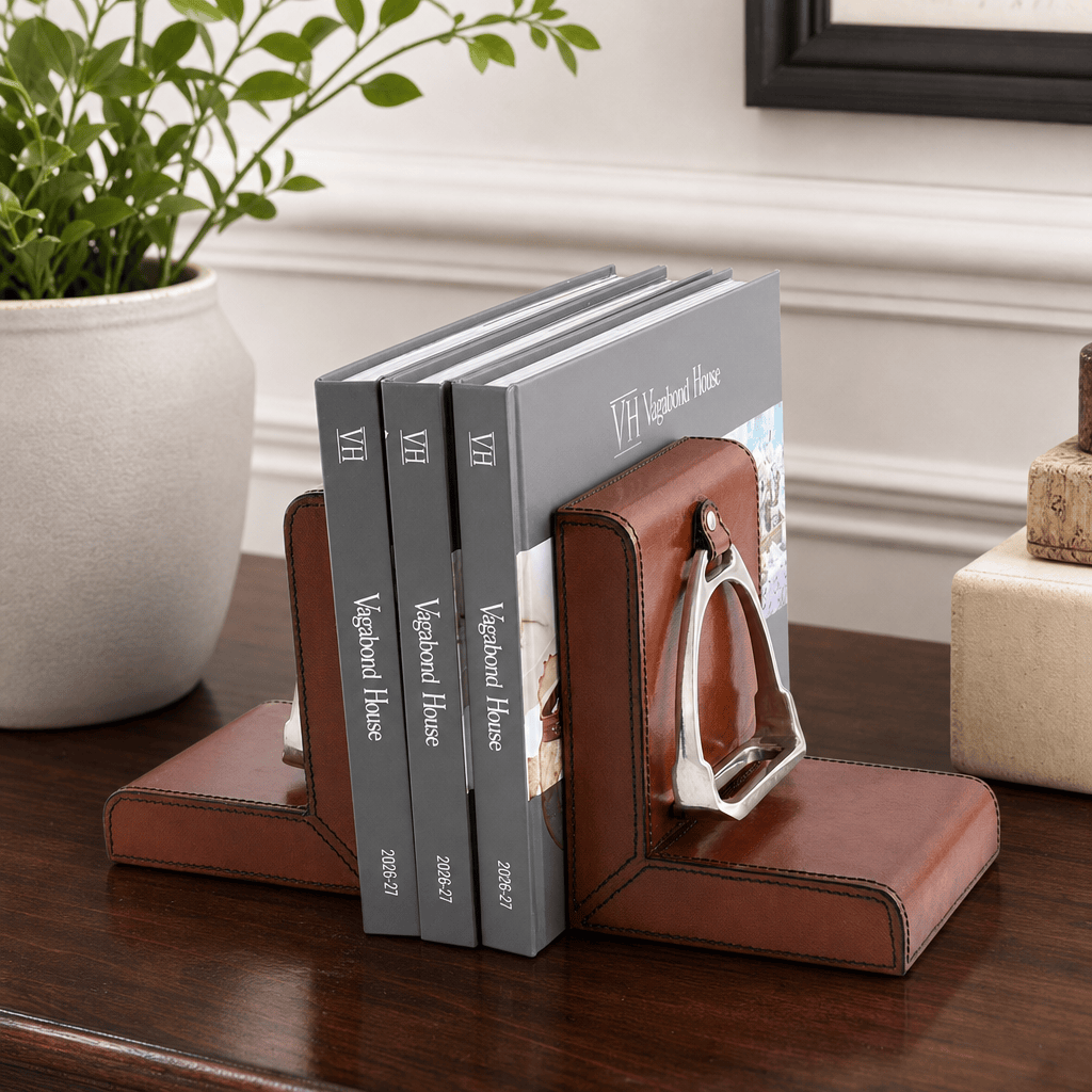 Stirrup Cognac Leather Bookends 8