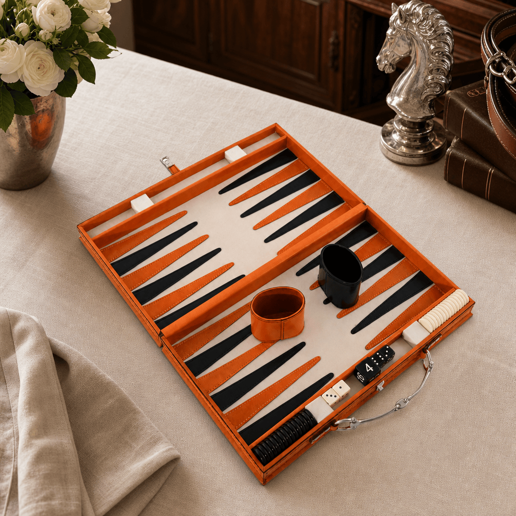 Bit Amber Leather Backgammon Set 2
