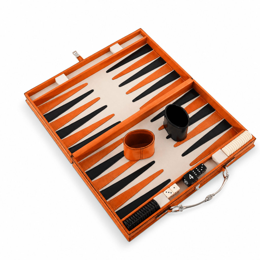 Bit Amber Leather Backgammon Set 1