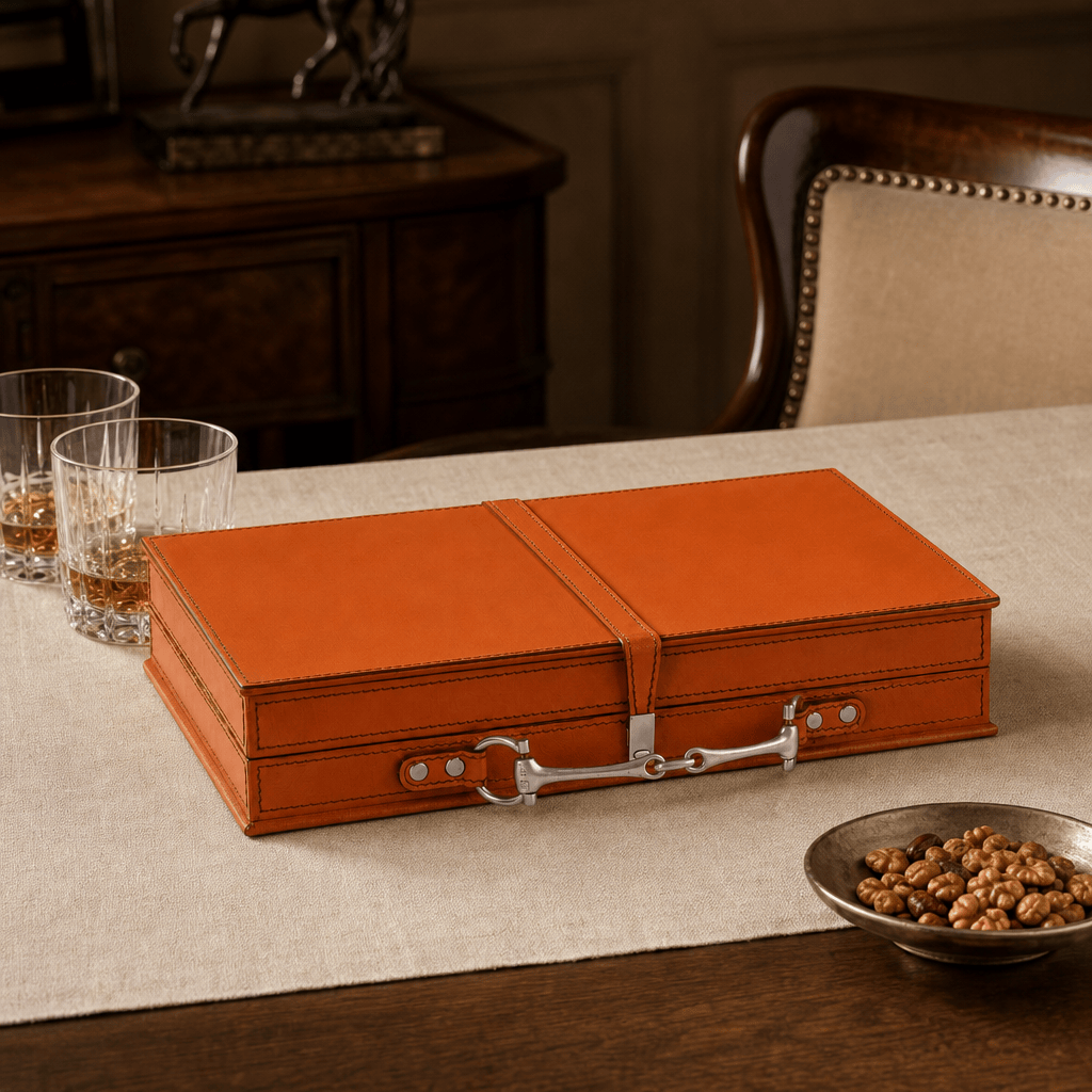 Bit Amber Leather Backgammon Set 3