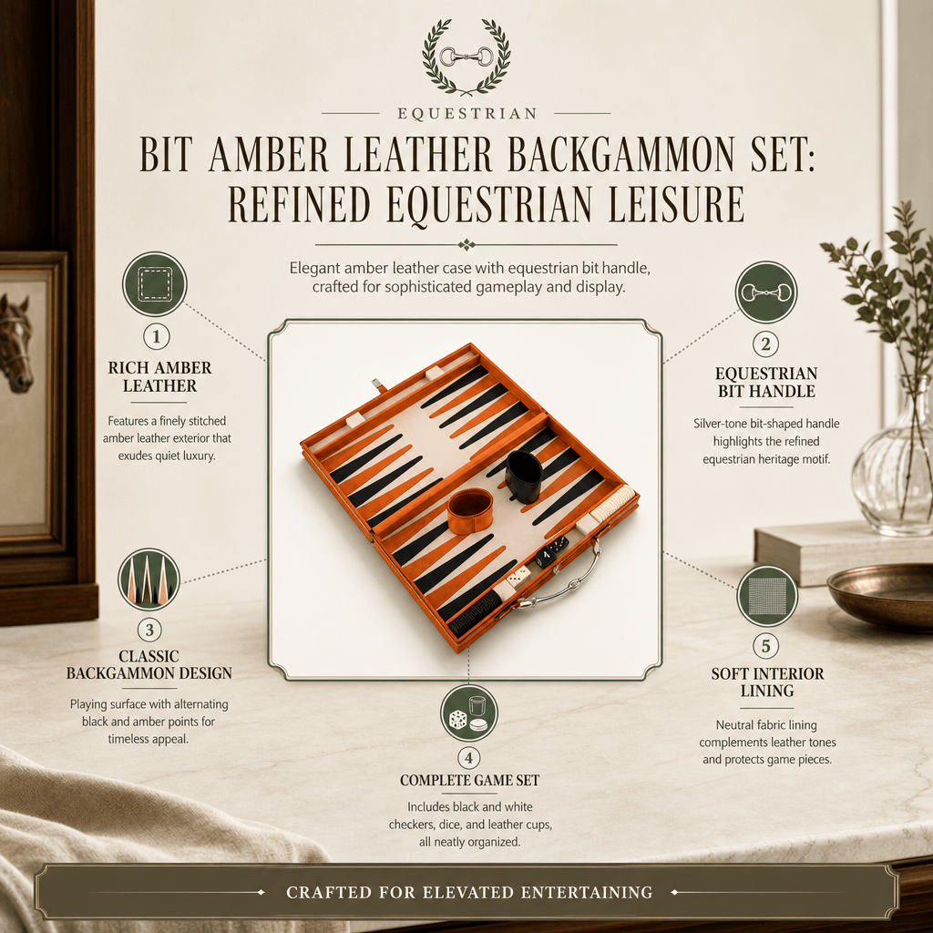Bit Amber Leather Backgammon Set 8