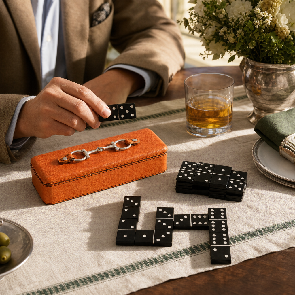 Bit Leather Amber Domino Set 4