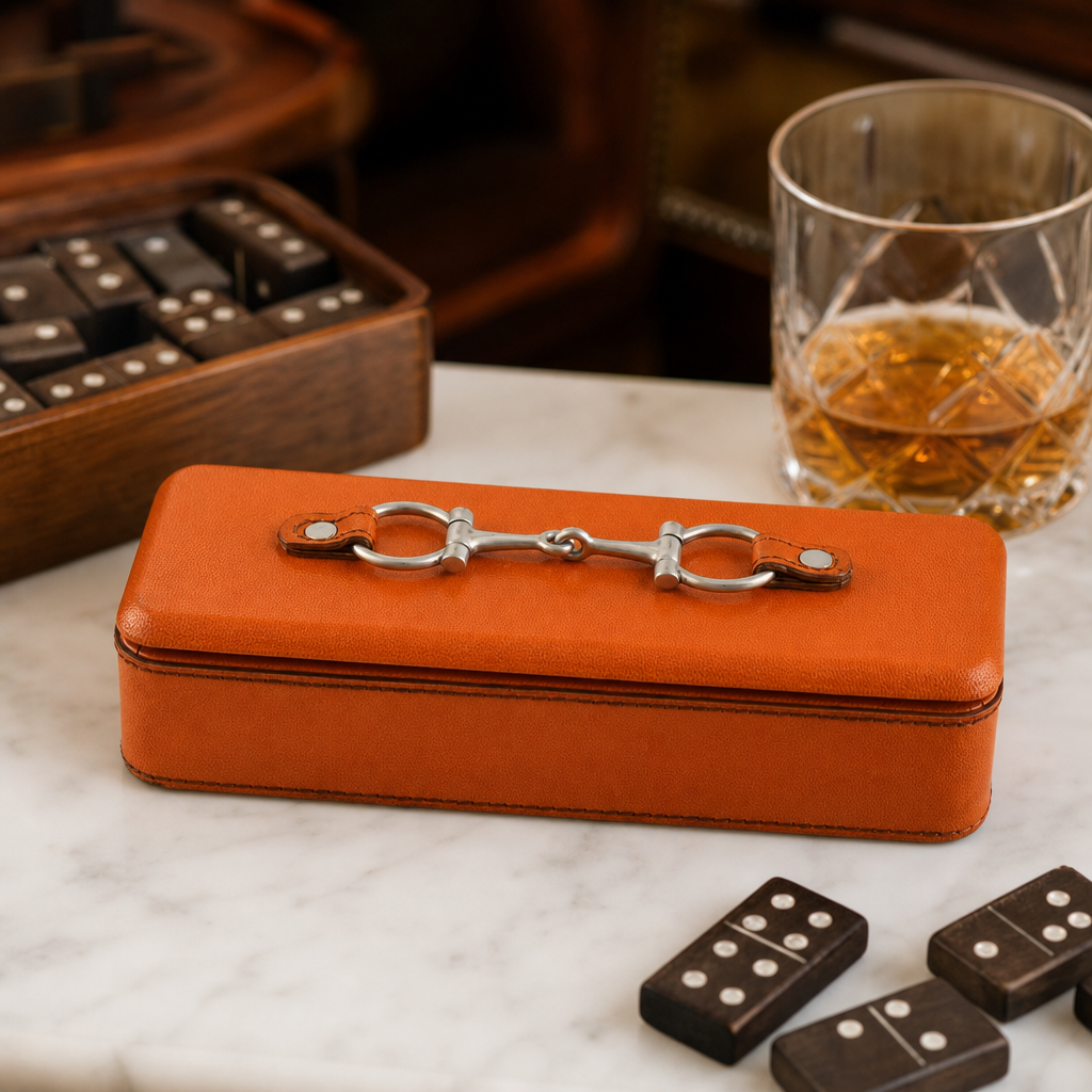 Bit Leather Amber Domino Set 10