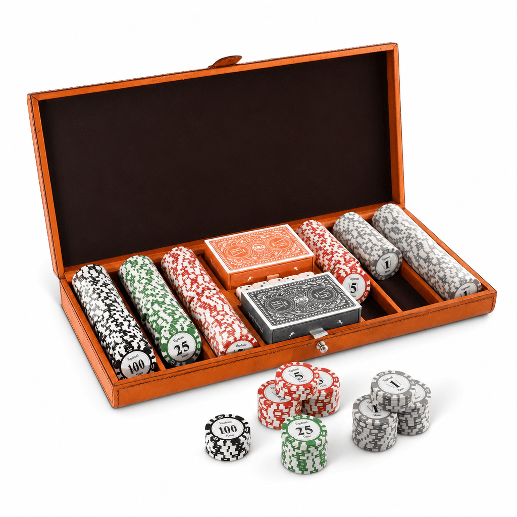 Bit Poker Set Amber Leather Small 1