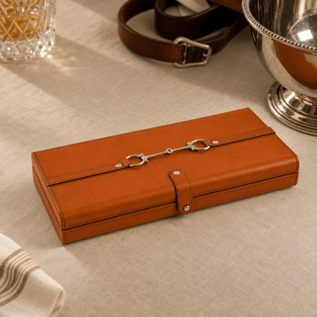 Bit Poker Set Amber Leather Small 3