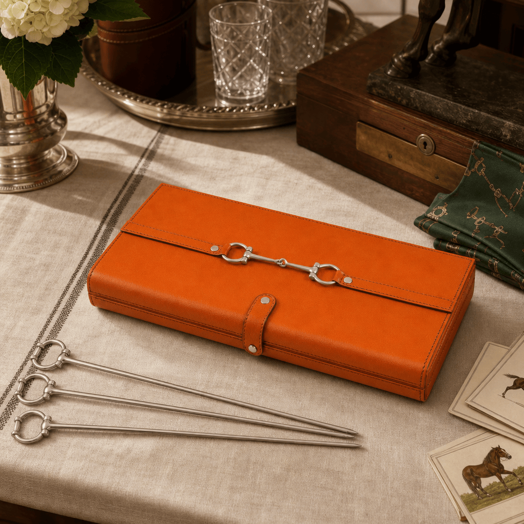 Bit Poker Set Amber Leather Small 6