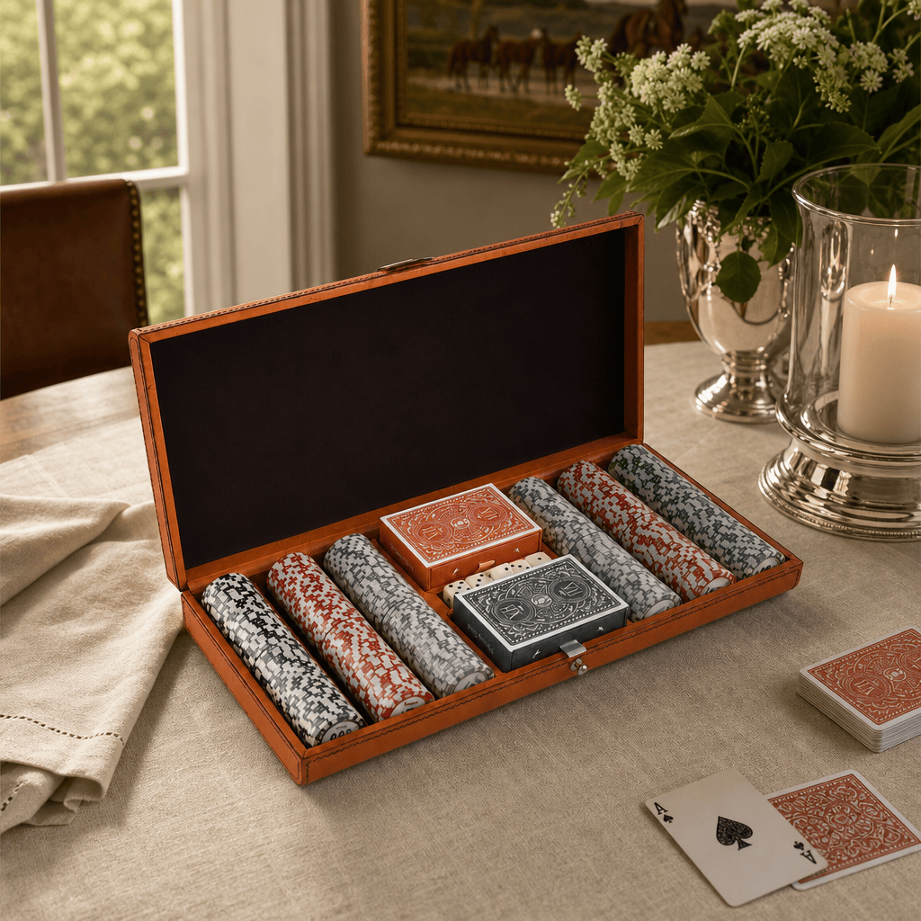 Bit Poker Set Amber Leather Small 7