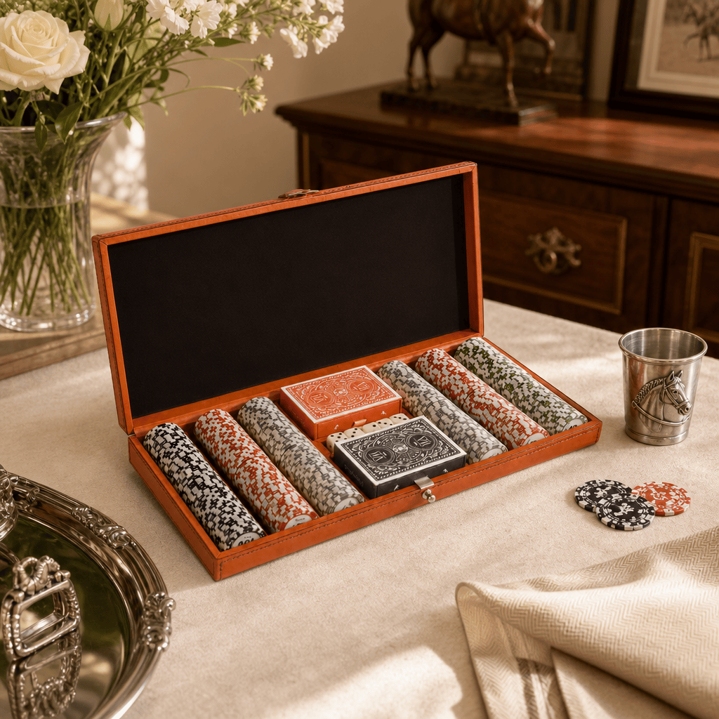 Bit Poker Set Amber Leather Small 9