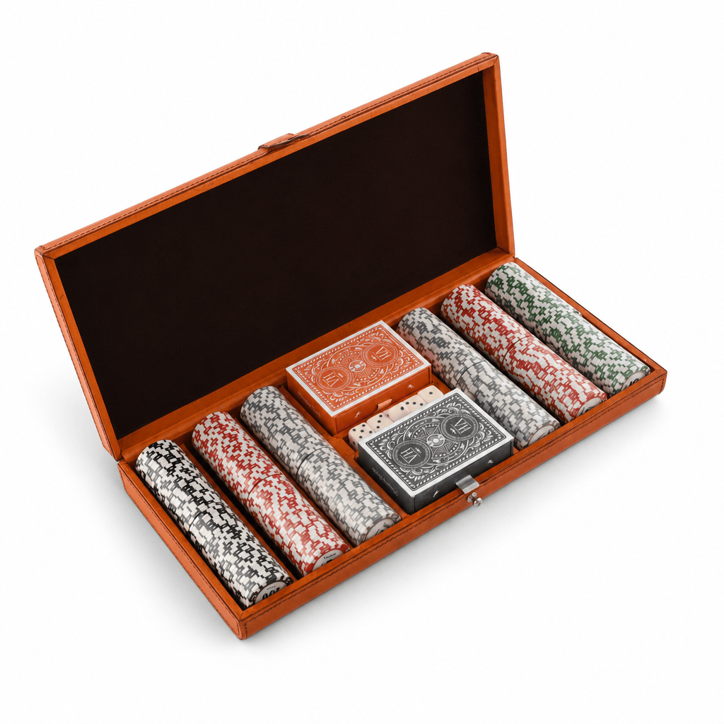 Bit Poker Set Amber Leather Small 8