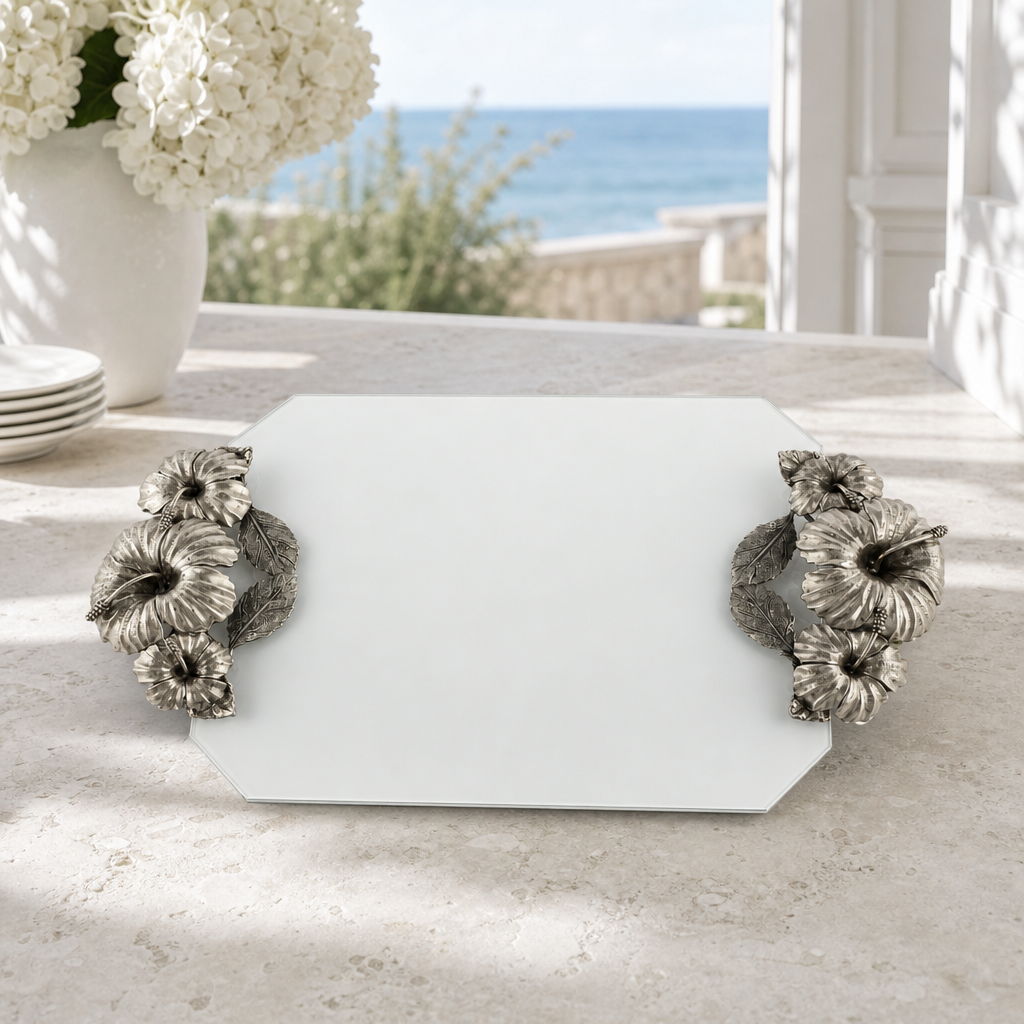 Hibiscus Flower Glass Tray 5