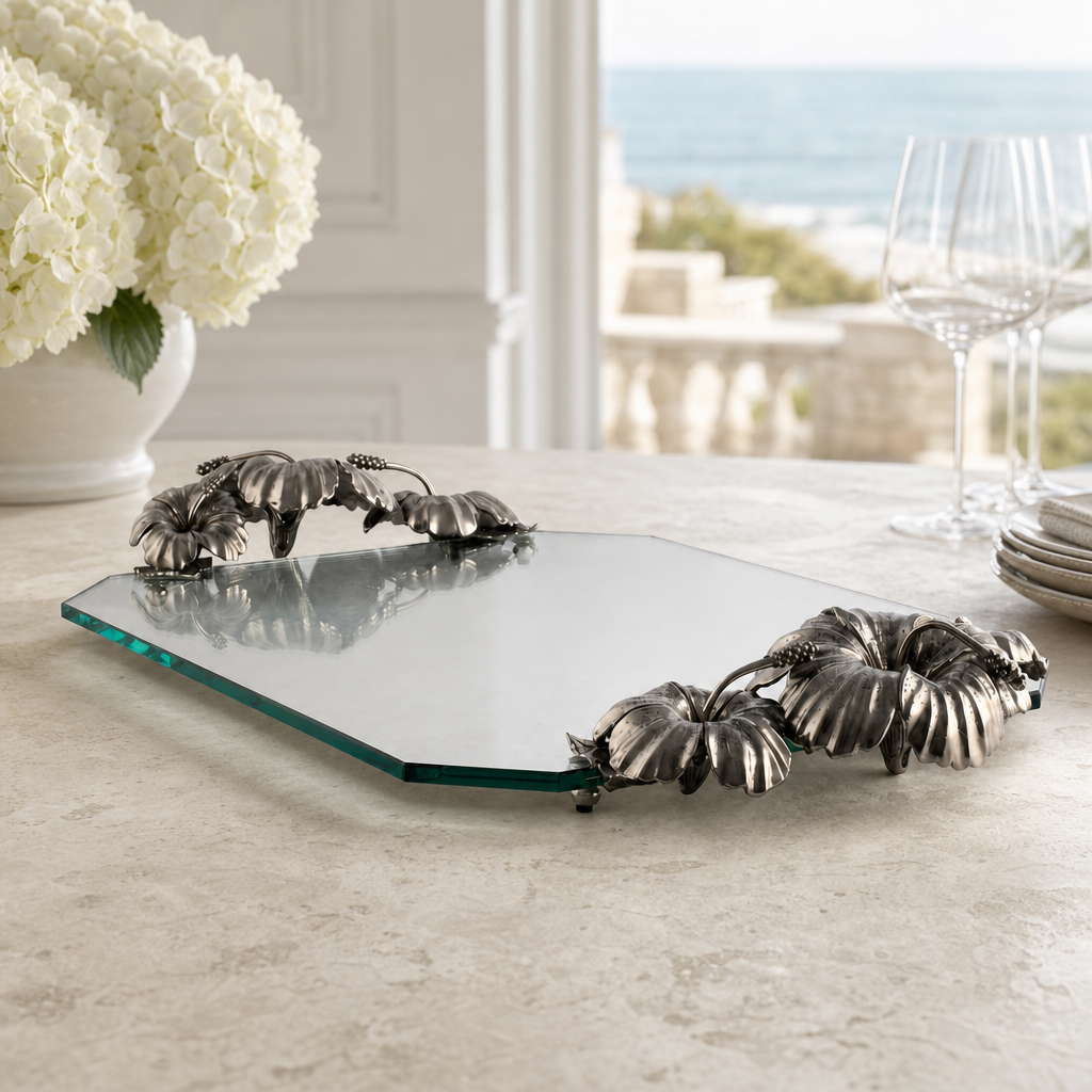 Hibiscus Flower Glass Tray 4