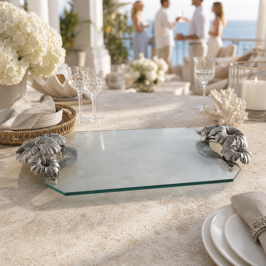 Hibiscus Flower Glass Tray 6