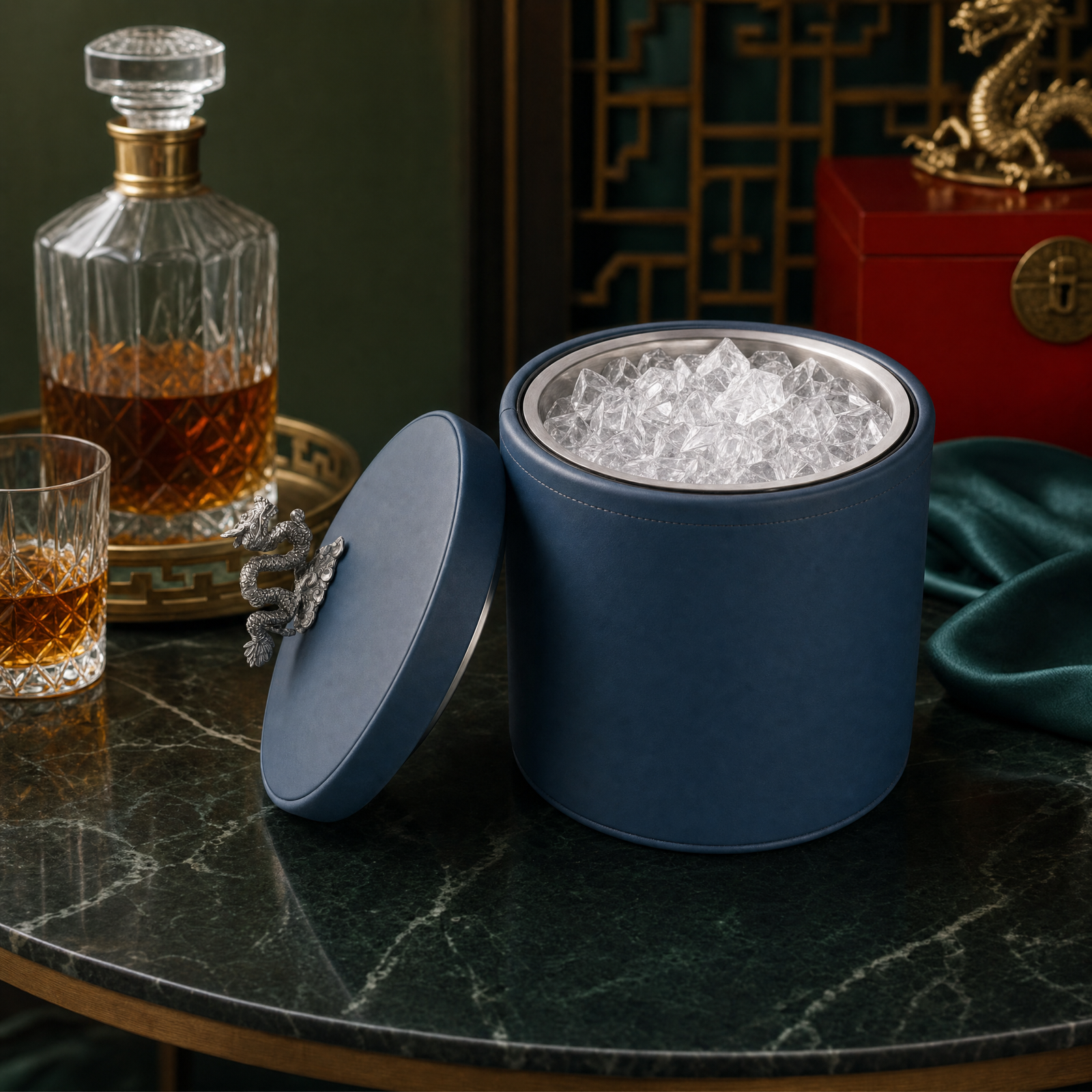 Dragon Vegan Leather Ice Bucket 4