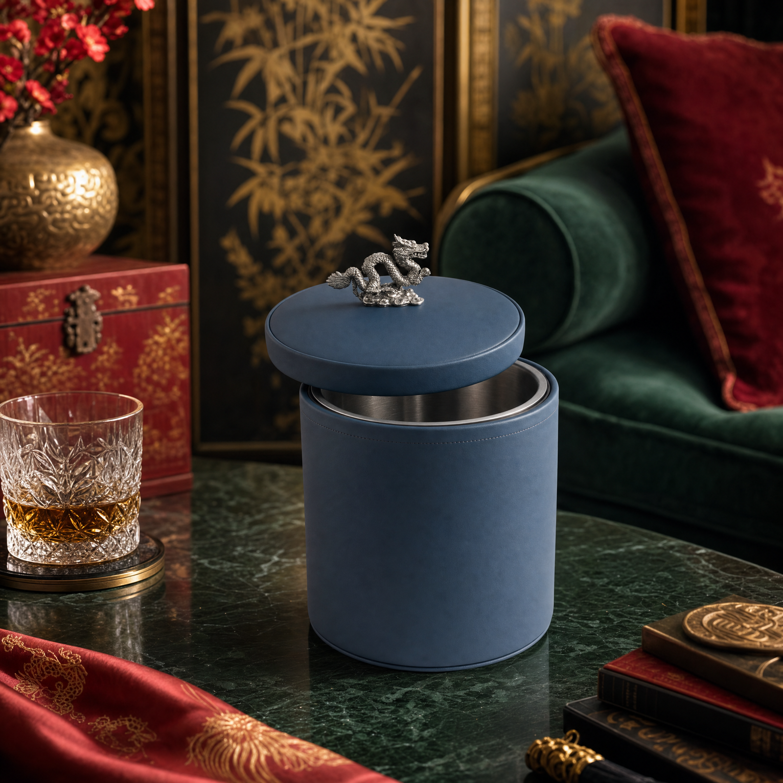 Dragon Vegan Leather Ice Bucket 5