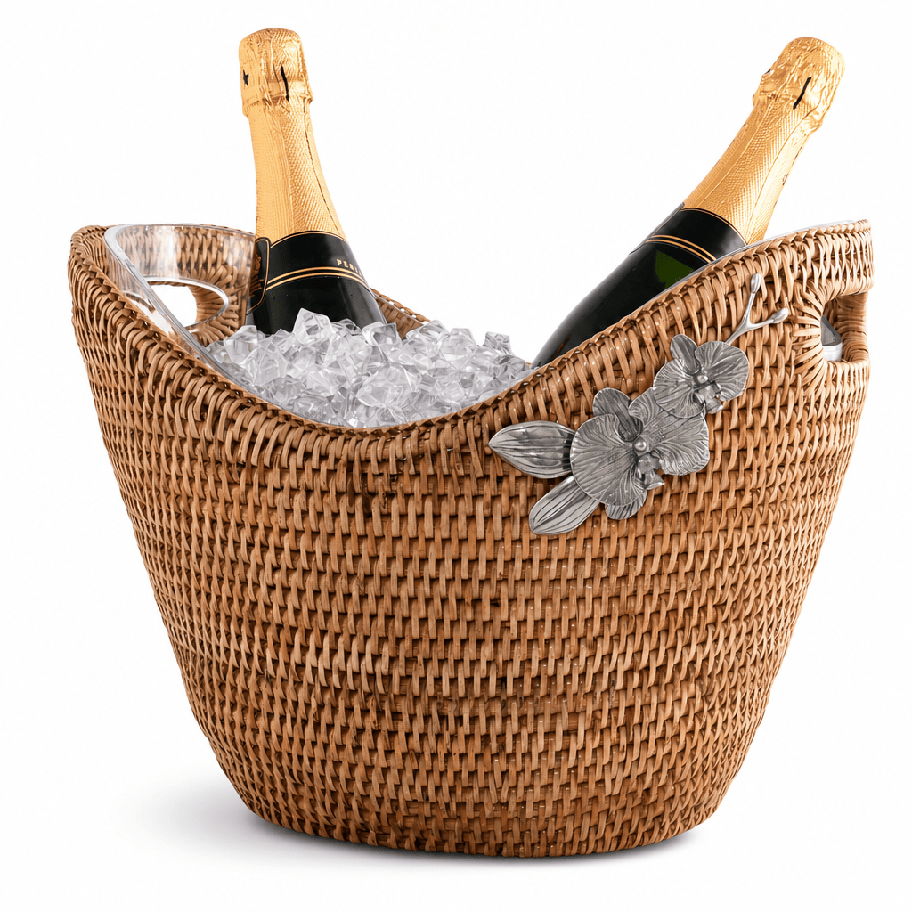 Orchids Hand Woven Wicker Rattan Champagne / Ice Tub 1