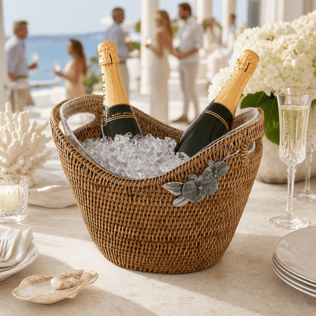 Orchids Hand Woven Wicker Rattan Champagne / Ice Tub 8