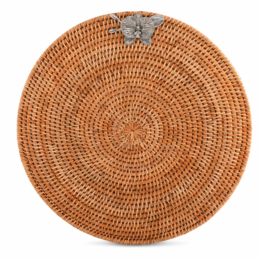 Orchid Placemat Hand Woven Wicker Rattan Round - Set of 4 10