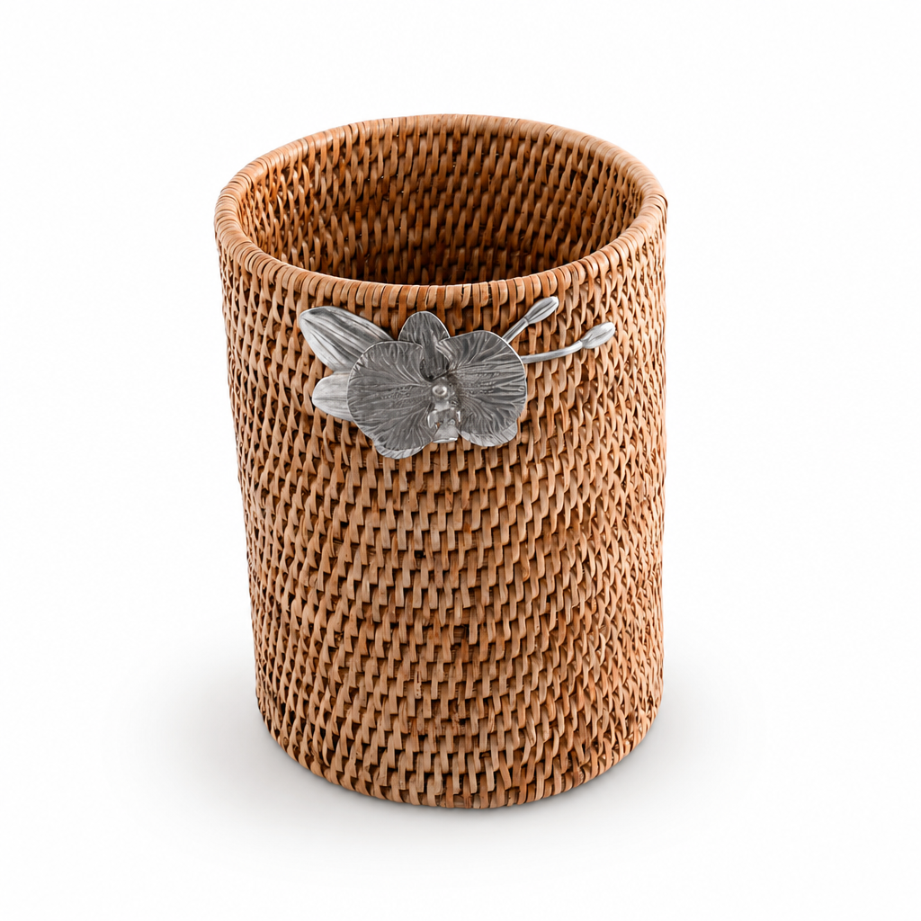 Orchids Hand Woven Wicker Rattan Utensils Holder 8