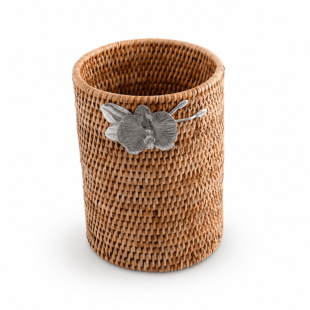 Orchids Hand Woven Wicker Rattan Utensils Holder 8