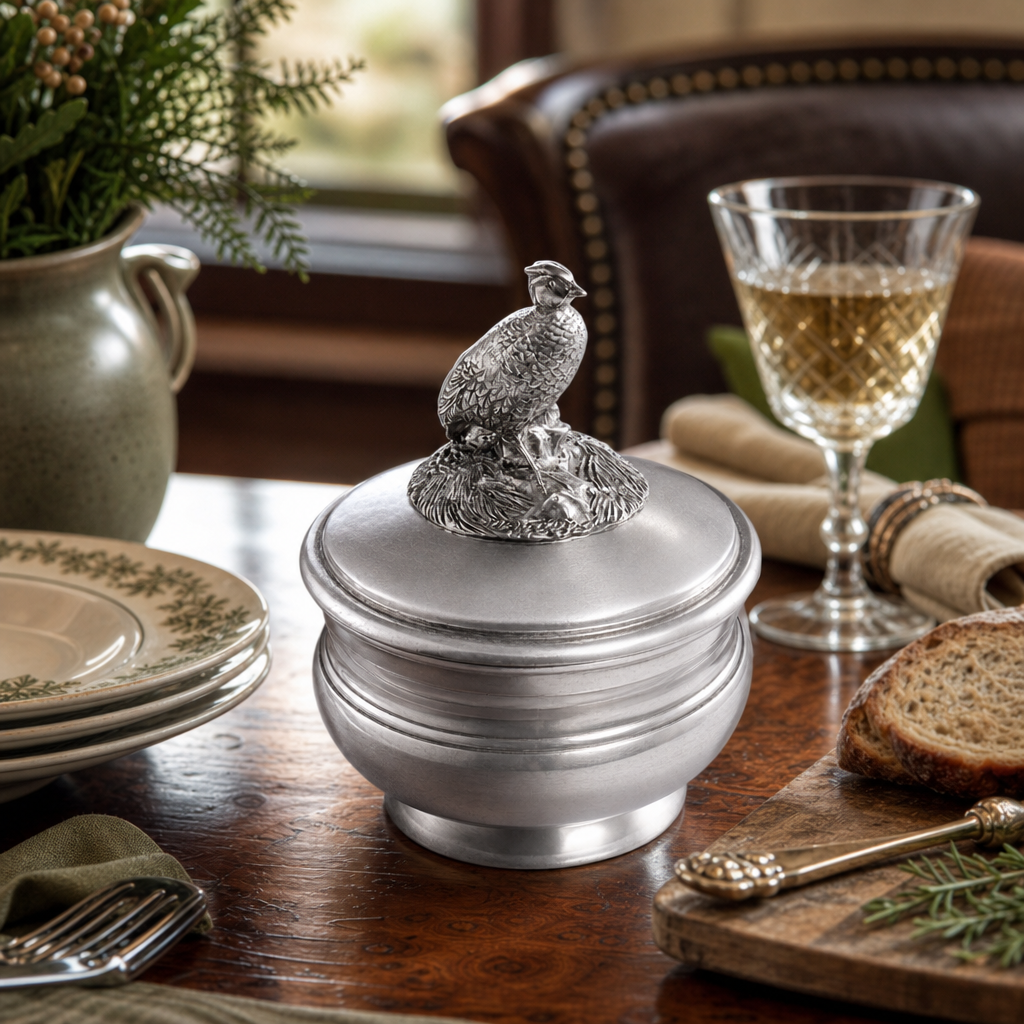 Pewter Pheasant Sauce Bowl 9